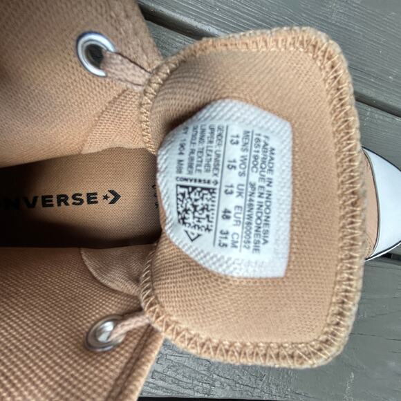 Converse Men's Chuck Taylor All Star Leather Sneaker Tan High Top Size M 13/W 15 - Picture 6 of 8